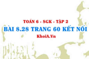 Bài 8.28 trang 60 Toán 6 Tập 2 Kết nối tri thức